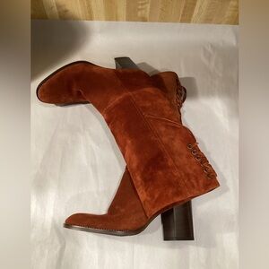 Coach Rust Suede Mid Calf Boots